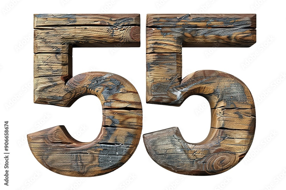 Wooden number isolated on White background 3D Illustration Wooden number isolated on White background 3D Illustration