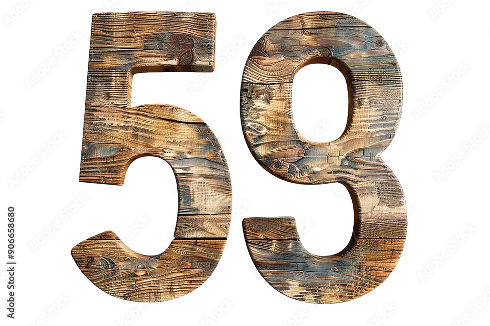 Wooden number isolated on White background 3D Illustration Wooden number isolated on White background 3D Illustration