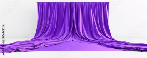 Fototapeta Luxury 3D background, velvet drapery, deep purple hues, Watercolor style