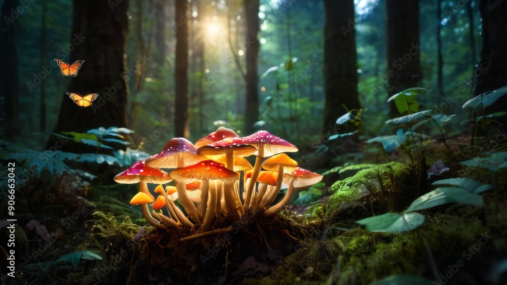 Obraz premium red mushroom in the forest