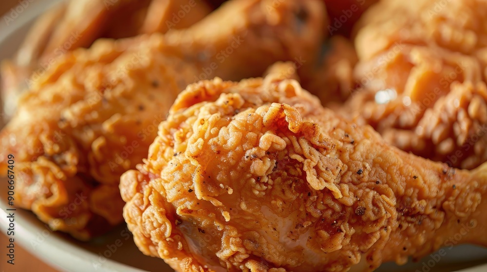 Delicious crispy fried chicken drumsticks served on a plate, perfect for family gatherings and special occasions. Delicious crispy fried chicken drumsticks served on a plate, perfect for family gatherings and special occasions.
