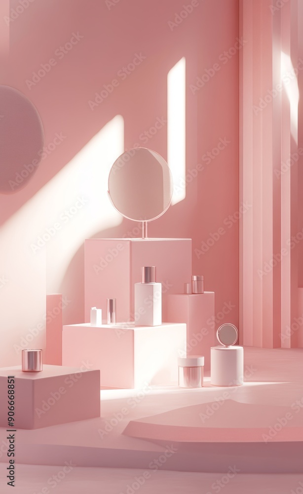 Abstract background with body and skin care cosmetics Abstract background with body and skin care cosmetics