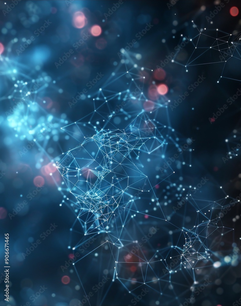Obraz premium Data Dynamics: A Futuristic Visualization of Digital Connections and Networks, Emblematic of High-Tech Corporate Innovation and Technological Advancement