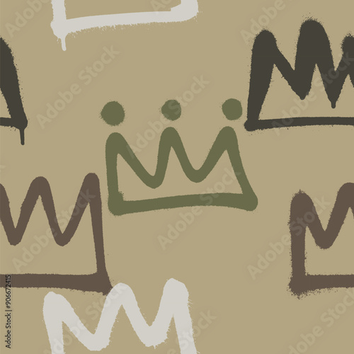 Graffiti spray paint seamless pattern. Vector illustration.