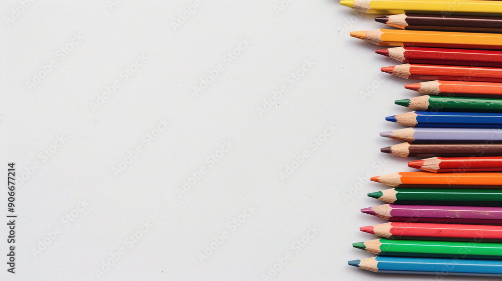 colored pencil on a blank white background colored pencil on a blank white background