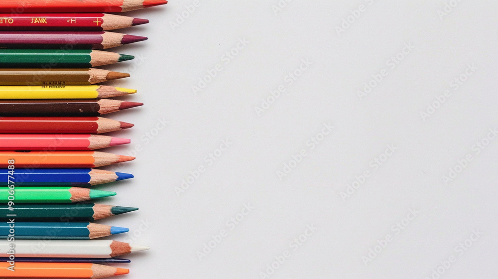 colored pencil on a blank white background colored pencil on a blank white background