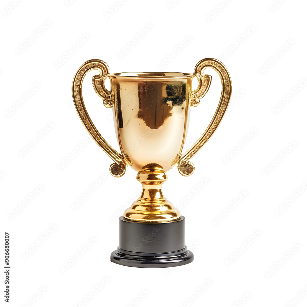 Champion golden trophy isolate on Transparency Background Champion golden trophy isolate on Transparency Background