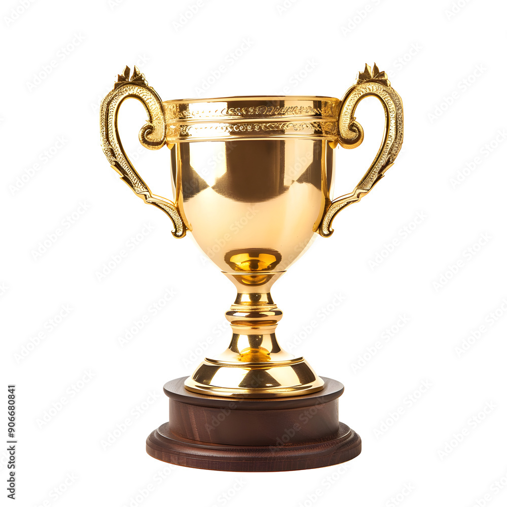 Champion golden trophy isolate on Transparency Background Champion golden trophy isolate on Transparency Background