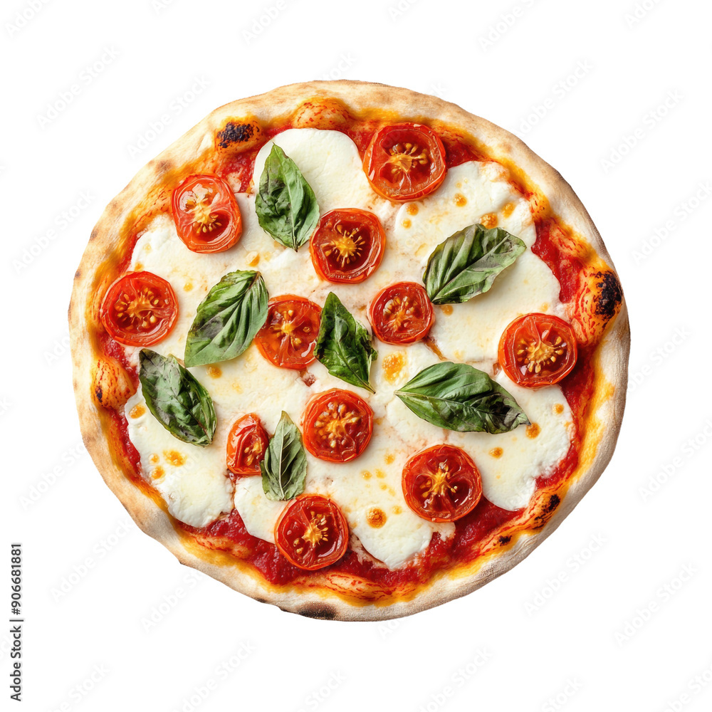 Pizza Margherita Isolated on a Transparent Background Pizza Margherita Isolated on a Transparent Background