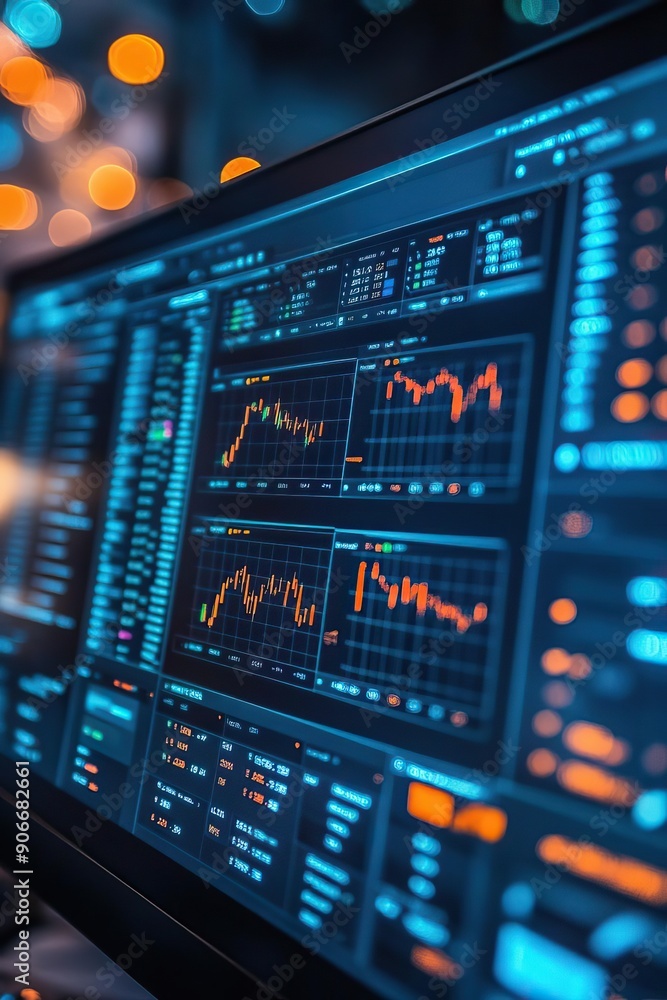 A computer screen displaying an AIpowered investment platform A computer screen displaying an AIpowered investment platform