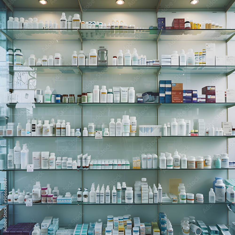 Pharmacy technician is stocking shelves with various over the counter and prescription medications Pharmacy technician is stocking shelves with various over the counter and prescription medications