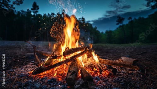 The scent of campfire smoke. photo