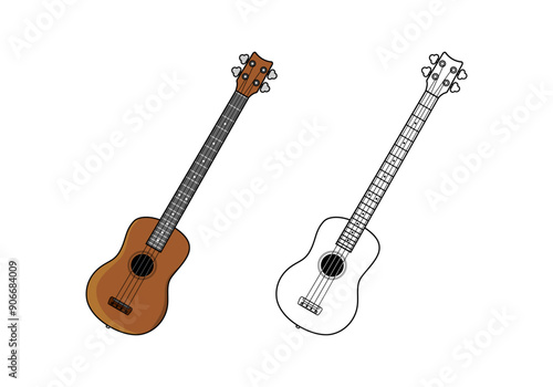 Acoustic Bass Guitar Design Illustration vector eps format suitable for your design needs logo illustration animation etc