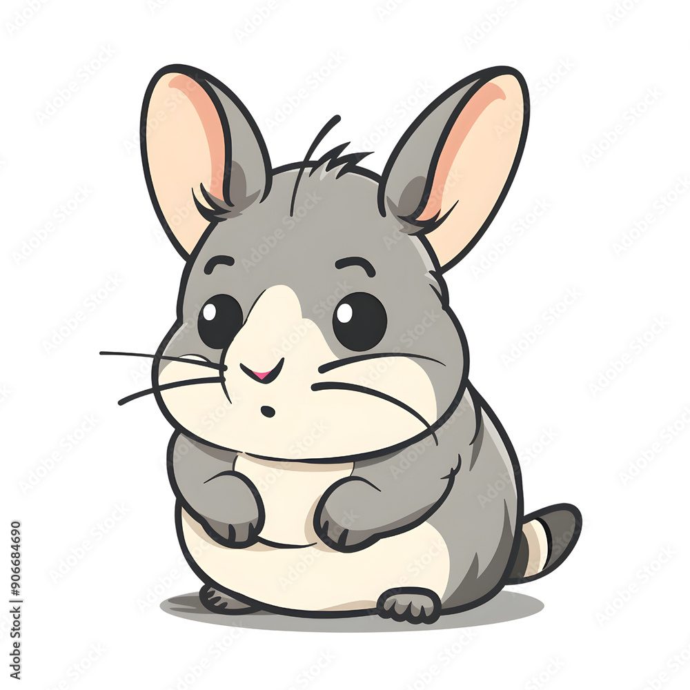 A cute cartoon chinchilla with big eyes and a fluffy tail. This adorable image is perfect for children's books, websites, or social media posts. A cute cartoon chinchilla with big eyes and a fluffy tail. This adorable image is perfect for children's books, websites, or social media posts.