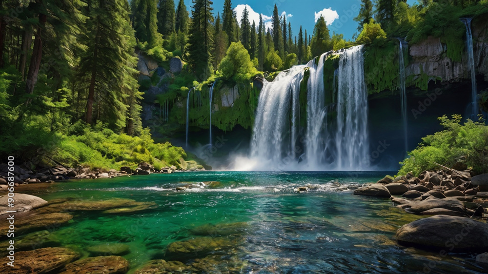 Obraz premium waterfall in the forest