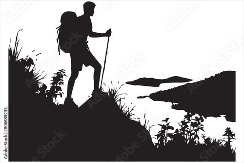 Hiking vector silhouette bundle