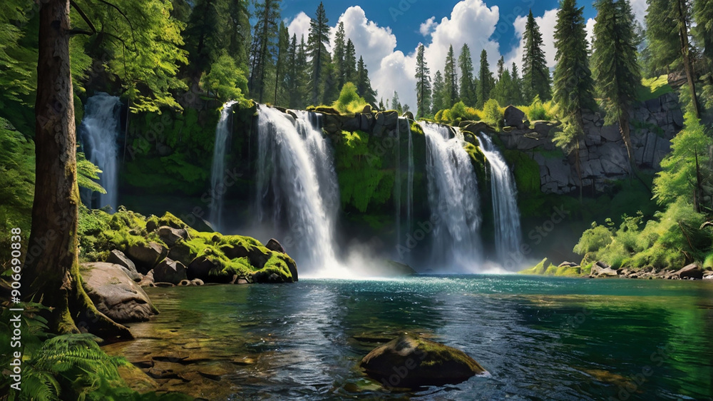 Obraz premium waterfall in the forest