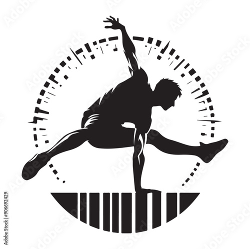 PARKOUR silhouette vector isolated on white background