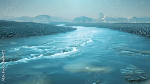 Wallpaper Mural Flowing River Symbolizing Life's Journey Torontodigital.ca