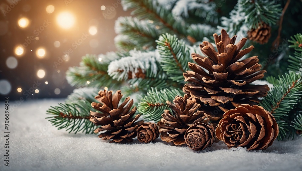 Christmas background with fir tree and cones Christmas background with fir tree and cones