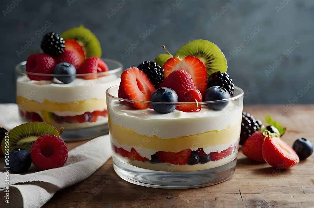 dessert with strawberry and cream dessert with strawberry and cream