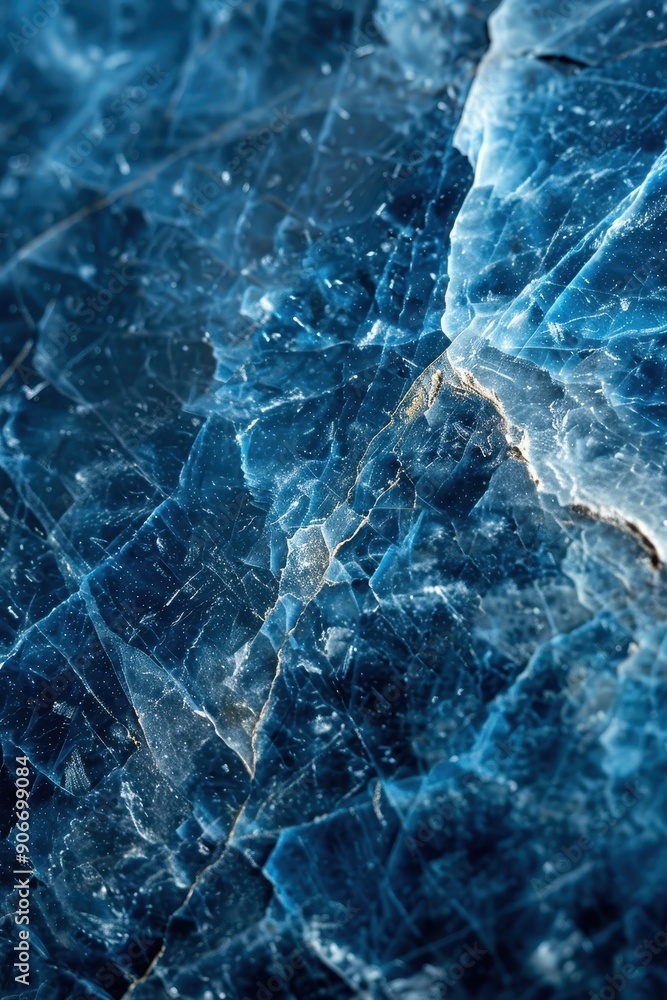 Close-Up of Blue Marble Texture with Intricate Veins and Patterns Close-Up of Blue Marble Texture with Intricate Veins and Patterns