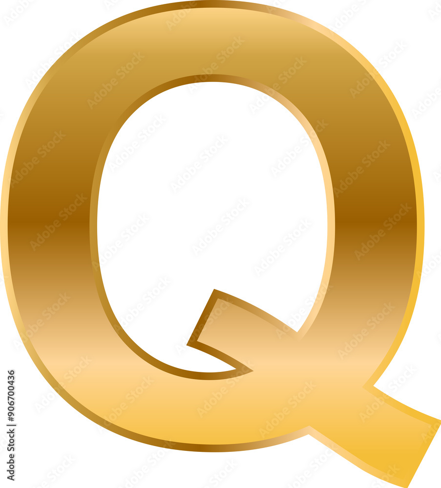 Metallic Gold Letter Q Metallic Gold Letter Q