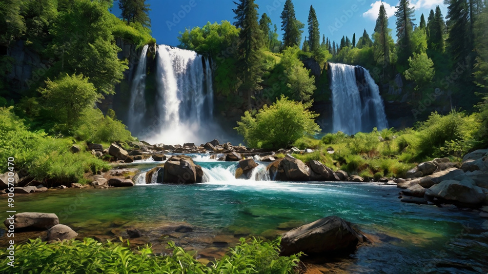 Obraz premium waterfall in the forest