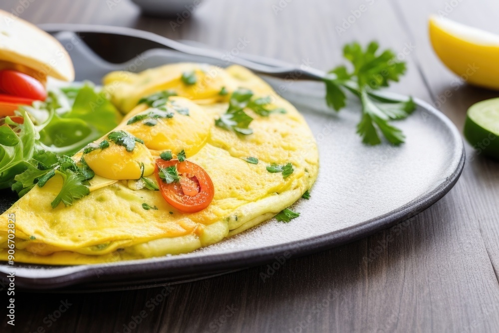 Homemade Omelet with parsley Homemade Omelet with parsley