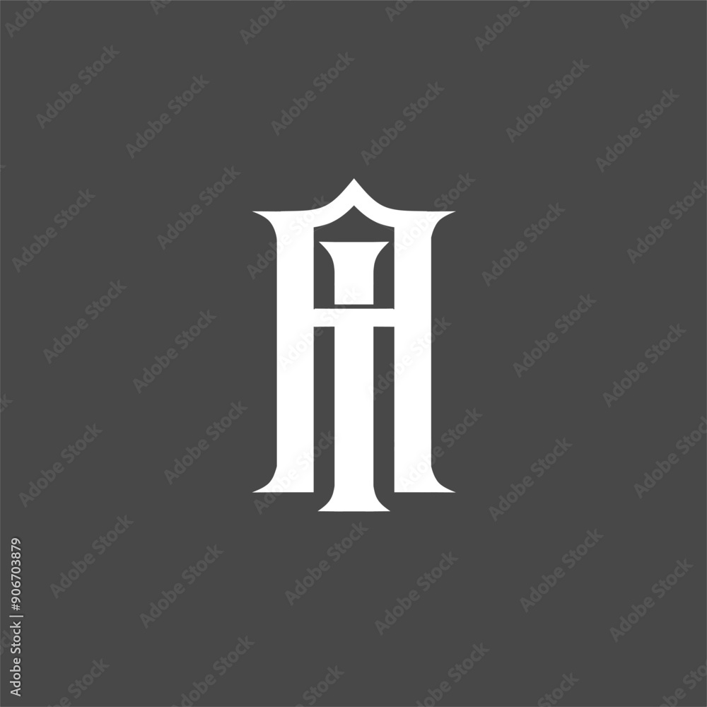 Monogram logo a combination of the letters a and i or the letters i and a Monogram logo a combination of the letters a and i or the letters i and a