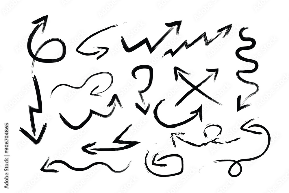 Black charcoal arrows strokes different forms. arrow Brush elements. A collection of arrows in n brush stroke style. set of chalk pencil, brush stroke arrows. vector. Black charcoal arrows strokes different forms. arrow Brush elements. A collection of arrows in n brush stroke style. set of chalk pencil, brush stroke arrows. vector.