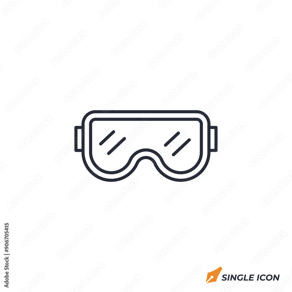 Safety goggles icon vector illustration. Safety goggles symbol isolated on white background Safety goggles icon vector illustration. Safety goggles symbol isolated on white background