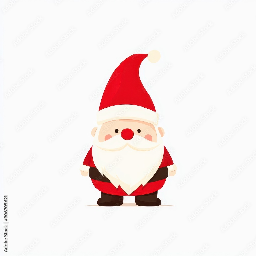 Cute cartoon Santa Claus character with a red hat and fluffy beard, perfect for holiday themes and festive designs. Cute cartoon Santa Claus character with a red hat and fluffy beard, perfect for holiday themes and festive designs.