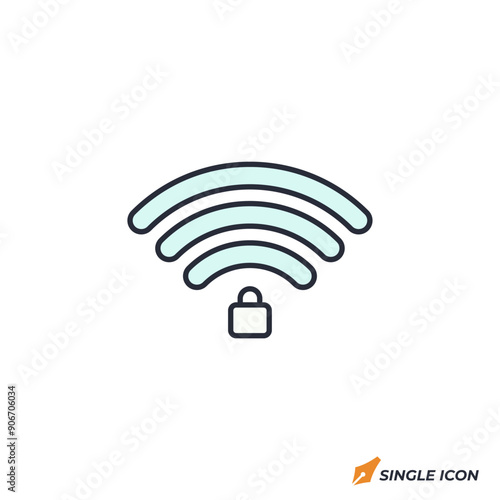 WiFi security icon vector illustration. WiFi security symbol isolated on white background
