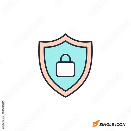 Privacy shield icon vector illustration. Privacy shield symbol isolated on white background