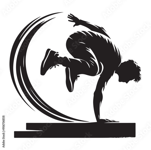 PARKOUR silhouette vector isolated on white background