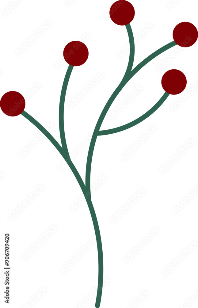 Branch with red berries Branch with red berries