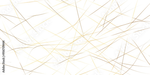 Abstract industrial Design random lines gold on white background. Geometric seamless minimalist pattern with straight lines design. luxury gold geometric random chaotic lines.squares and triangle line