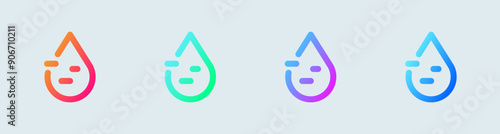 Blood line icon in gradient colors. Spo2 signs vector illustration.