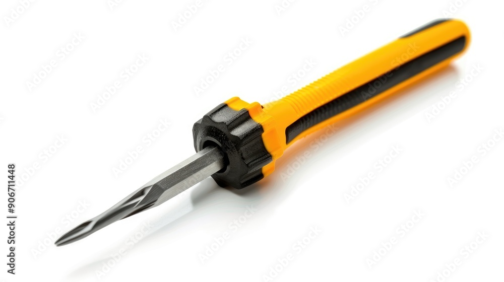 Isolated new construction screwdriver on white background Isolated new construction screwdriver on white background