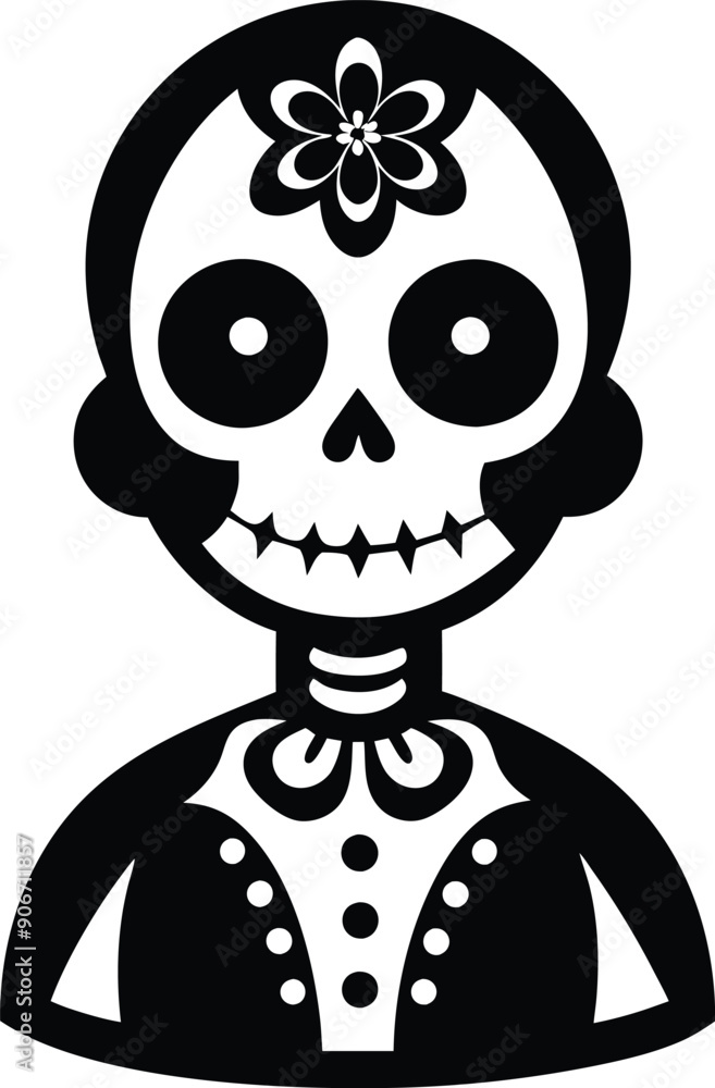 dia de muertos silhouette illustration black and white dia de muertos silhouette illustration black and white