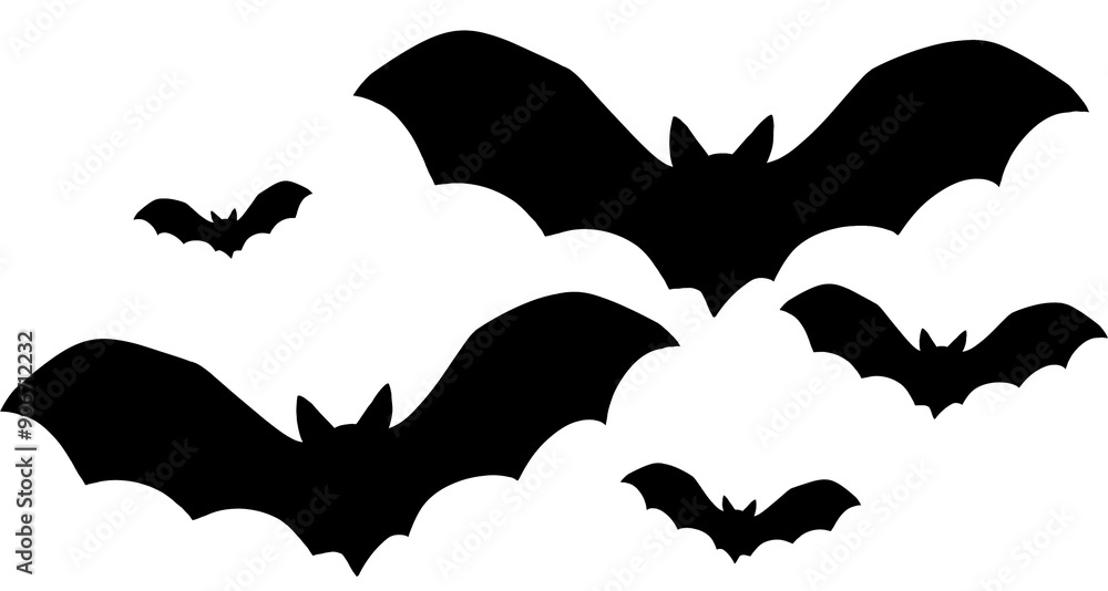 Clipart illustration, group of bats, Halloween decorations. Bat clipart Clipart illustration, group of bats, Halloween decorations. Bat clipart