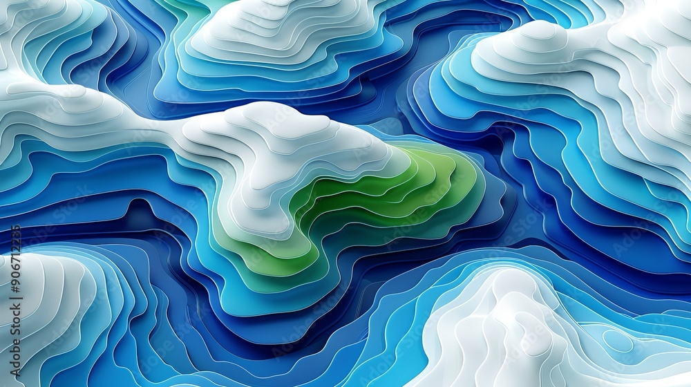 Abstract aerial background showcasing vibrant bodies of water and natural landscapes in shades of blue, white, and green, ideal for various creative applications. high resolution Illustration, in the Abstract aerial background showcasing vibrant bodies of water and natural landscapes in shades of blue, white, and green, ideal for various creative applications. high resolution Illustration, in the