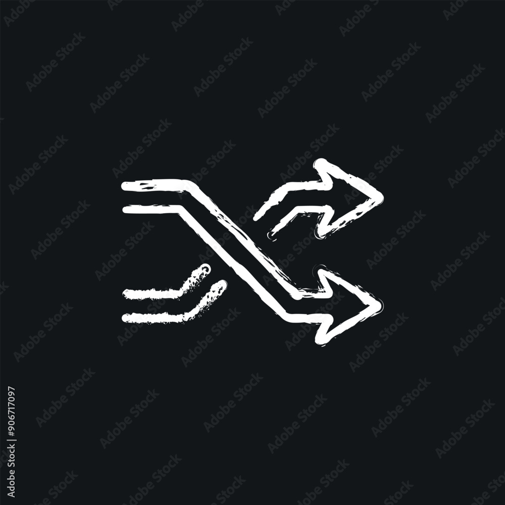 Crossed arrows chalk icon. Vector isolated black illustration. Crossed arrows chalk icon. Vector isolated black illustration.