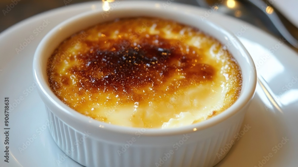 Elegant serving of with a caramelized sugar crust. Elegant serving of with a caramelized sugar crust.