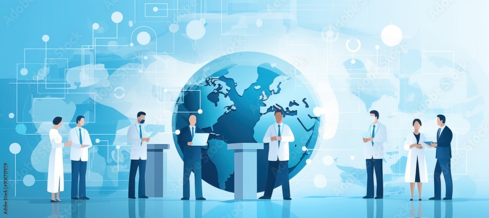Team of doctors, nurse assistants, laboratory research and development. Medical technologies to solve people's health problems, Medical business. Team of doctors, nurse assistants, laboratory research and development. Medical technologies to solve people's health problems, Medical business.