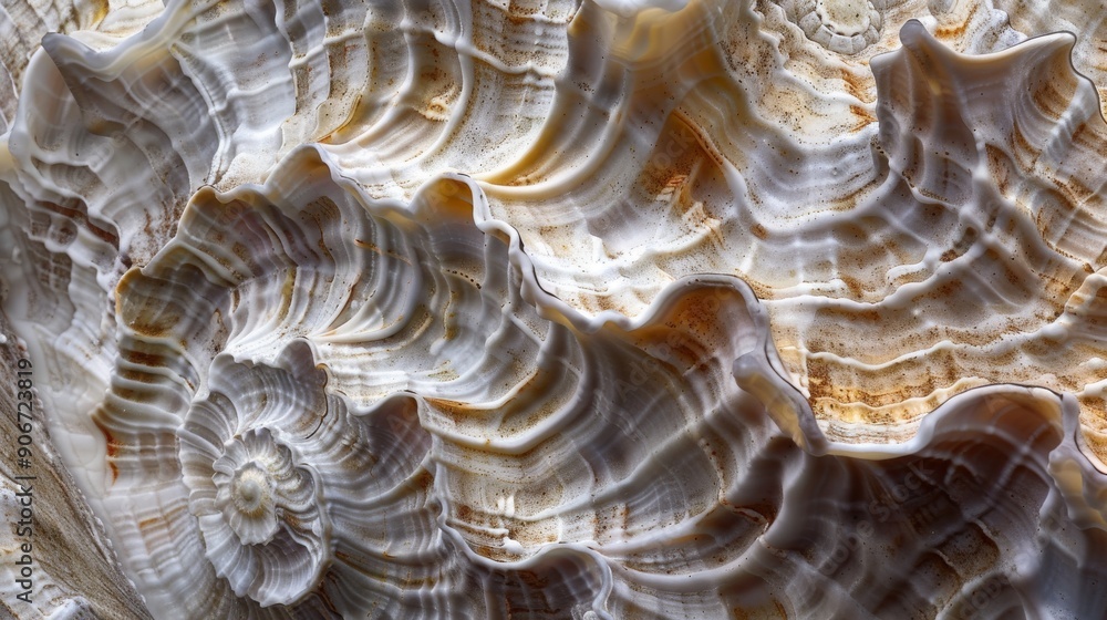 Abstract view of seashell with wavy patterns and textures, 3d texture background Abstract view of seashell with wavy patterns and textures, 3d texture background