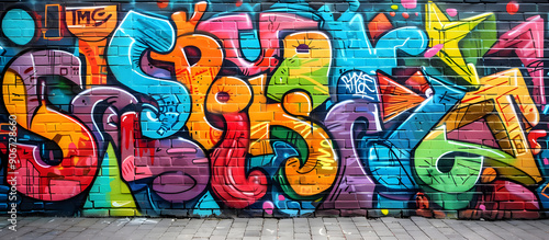 Wallpaper Mural Graffiti wall Abstract colorful background. artistic pop art background backdrop design Torontodigital.ca