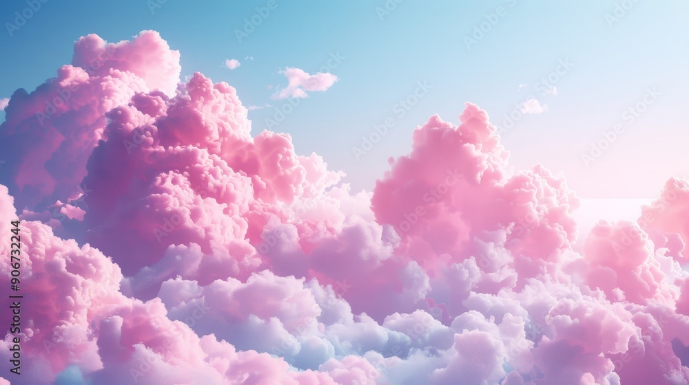 Pink and white clouds in a blue sky. Dreamy, ethereal, and whimsical. Perfect for backgrounds, wallpapers, and more. Pink and white clouds in a blue sky. Dreamy, ethereal, and whimsical. Perfect for backgrounds, wallpapers, and more.