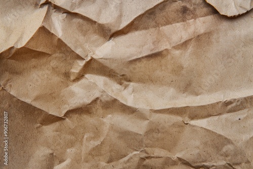 Crumpled paper texture with brown tones perfect for artistic and design projects.., brown paper background weathered paper texture for text, bright and clear